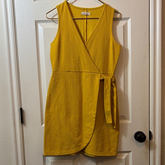 Madewell Dresses & Skirts - Madewell Sleeveless Wrap Mini Dress in Mustard Yellow